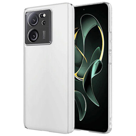 Xiaomi Mi 13T Kılıf Nano Oleofobik Özellikli Sert Arka Yüzey Zore Droga Kapak-Renksiz