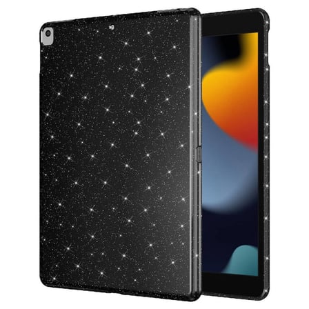 iPad 10.2 (8 Nesil) Simli Parlak Görünümlü Uyumlu ​İNC Tablet Koton Kılıf-Pembe Koyu