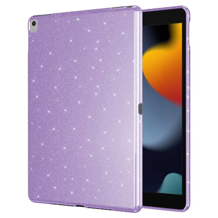 iPad 10.2 (8 Nesil) Simli Parlak Görünümlü Uyumlu ​İNC Tablet Koton Kılıf-Pembe Koyu