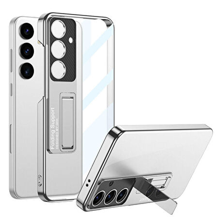 Vendas Samsung Galaxy S24 Kılıf Kamera Korumalı Şeffaf Tasarımlı Zore Lego Standlı Kapak