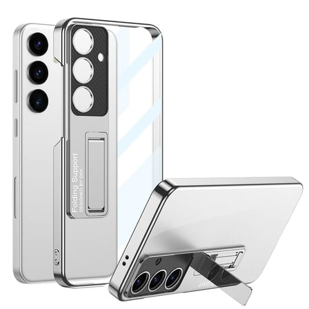 Galaxy S24 Plus Kılıf Kamera Korumalı Şeffaf Tasarımlı OMSY Lego Standlı Kılıf