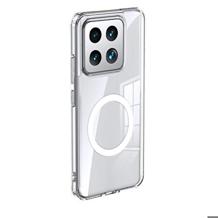 Xiaomi Mi 14 Kılıf Sert PC Arka Yüzey Wireless Şarj Özellikli Flet Magsafe Kapak