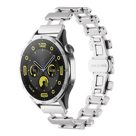 Galaxy Watch 46mm Uyumlu CLO- KRD-96 22mm Metal Kordon-Gümüş