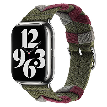Watch 44mm Uyumlu CLO- KRD-97 Sarmal Örgü Tasarımlı Kordon