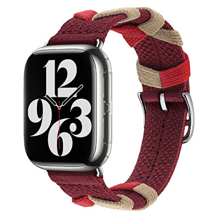 Watch 44mm Uyumlu CLO- KRD-97 Sarmal Örgü Tasarımlı Kordon