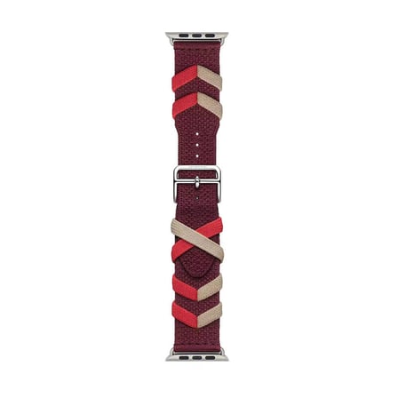 Watch 38mm Uyumlu CLO- KRD-97 Sarmal Örgü Tasarımlı Kordon-Kırmızı