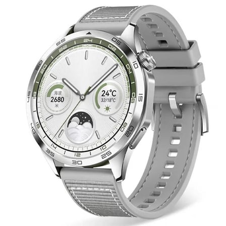 Galaxy Watch 46mm Uyumlu CLO- KRD-102 22mm Silikon Kordon-Gri