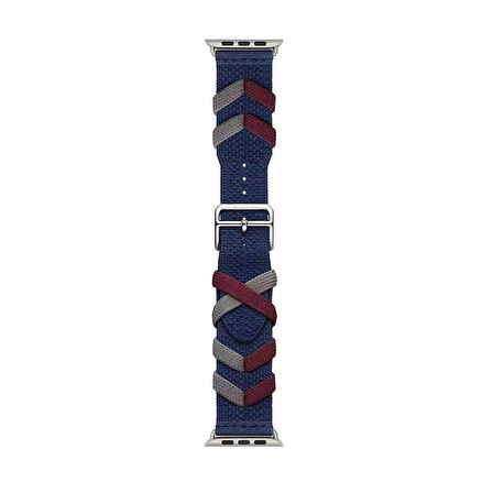 Watch 40mm Uyumlu CLO- KRD-97 Sarmal Örgü Tasarımlı Kordon-Kırmızı