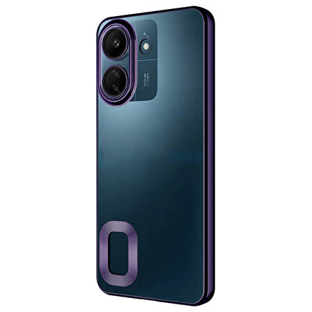 Poco C65 Kılıf Kamera Korumalı Logo Gösteren Zore Omega Kapak-Derin Mor