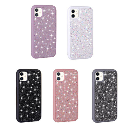 iPhone 11 Uyumlu Parlak Taşlı Tasarım Pırlanta Zore Kapak-Pembe