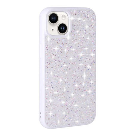 iPhone 14 Uyumlu Parlak Taşlı Tasarım Pırlanta Zore Kapak-Beyaz