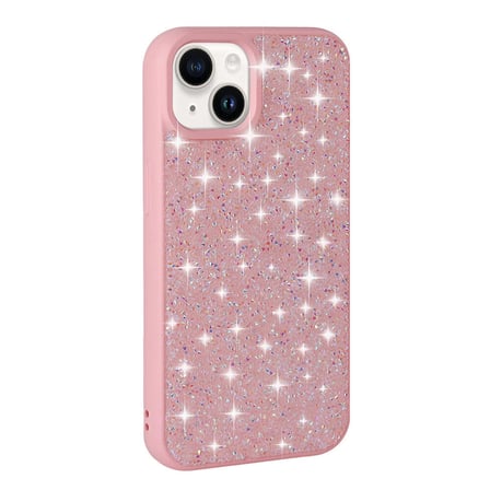 iPhone 14 Uyumlu Parlak Taşlı Tasarım Pırlanta Zore Kapak-Pembe