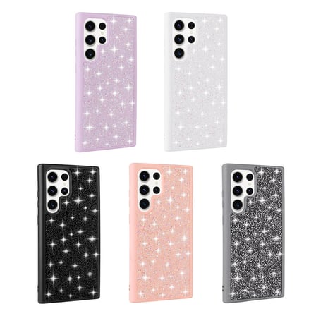 Galaxy S23 Ultra Uyumlu Parlak Taşlı Tasarım Pırlanta Zore Kılıf-Pembe