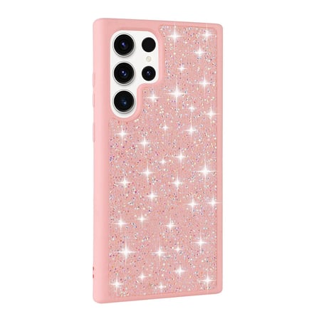 Galaxy S23 Ultra Uyumlu Parlak Taşlı Tasarım Pırlanta Zore Kılıf-Pembe