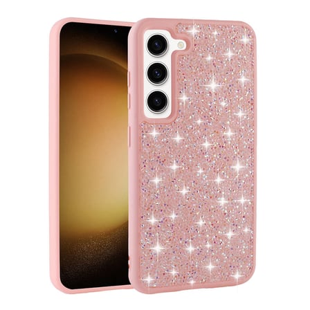 Galaxy S23 Kılıf Simli Pırlanta Taşlı Kamera Yükseltili Silikon Novatech