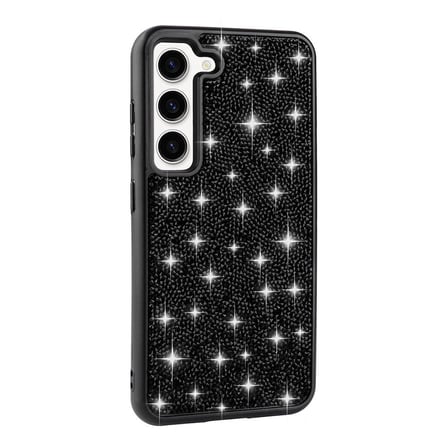 Galaxy S23 Uyumlu Parlak Taşlı Tasarım Pırlanta Zore Kılıf-Siyah