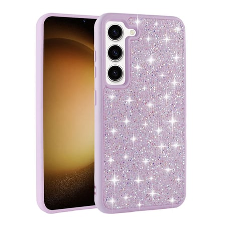 Galaxy S23 Uyumlu Parlak Taşlı Tasarım Pırlanta Zore Kılıf-Beyaz