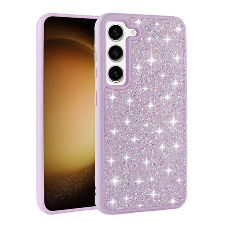 Galaxy S23 Kılıf Parlak Taşlı Tasarım Zore Pırlanta Kapak-Pembe