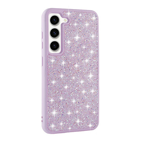 Galaxy S23 Uyumlu Parlak Taşlı Tasarım Pırlanta Zore Kılıf-Lila