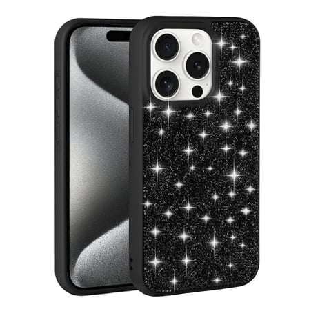 iPhone 15 Pro Uyumlu Parlak Taşlı Tasarım Pırlanta Zore Kılıf-Lila