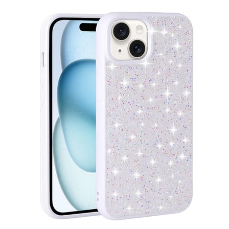 iPhone 15 Plus Uyumlu Parlak Taşlı Tasarım Pırlanta NRTK Kılıf-Siyah