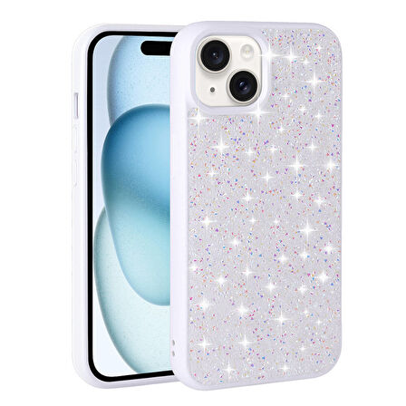 Apple iPhone 15 Plus Kılıf Parlak Taşlı Tasarım Zore Pırlanta Kapak