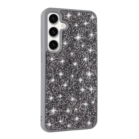 Galaxy S24 Uyumlu Parlak Taşlı Tasarım Pırlanta Zore Kapak-Gri