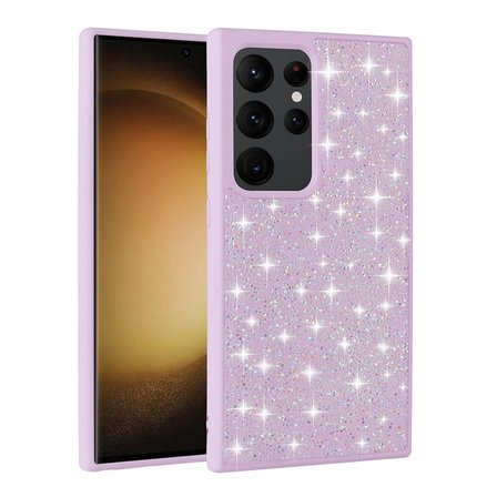 Galaxy S24 Ultra Uyumlu Parlak Taşlı Tasarım Pırlanta Zore Kılıf-Gri