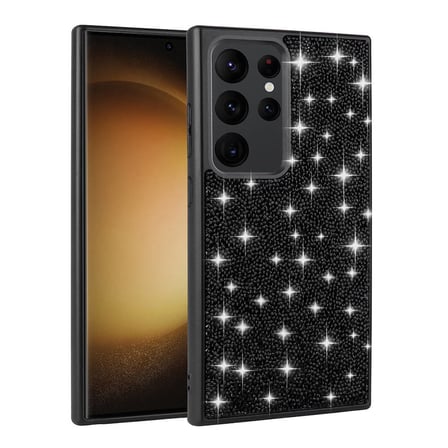 Galaxy S24 Ultra Uyumlu Parlak Taşlı Tasarım Pırlanta Zore Kılıf-Gri