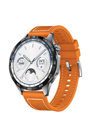 Gear S3 Uyumlu - Krd-102 22mm Silikon Kordon-turuncu