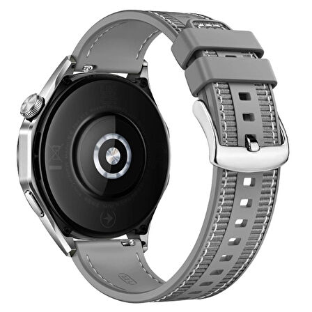 Gear S3 Uyumlu CLO- KRD-102 22mm Silikon Kordon-Siyah