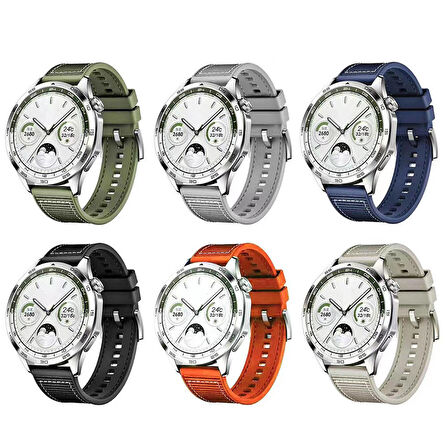 Huawei GT2 46mm Uyumlu CLO- KRD-102 22mm Silikon Kordon-Turuncu