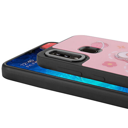Galaxy A30 Kılıf Parlayan Kabartmalı İkonik Figürlü Zore Amas Silikon Kapak-Beyaz