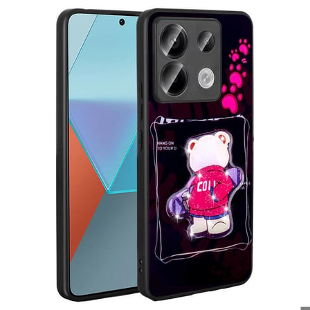 Xiaomi Redmi Note 13 Pro 5G Kılıf Parlayan Kabartmalı İkonik Figürlü Amas Silikon Kapak