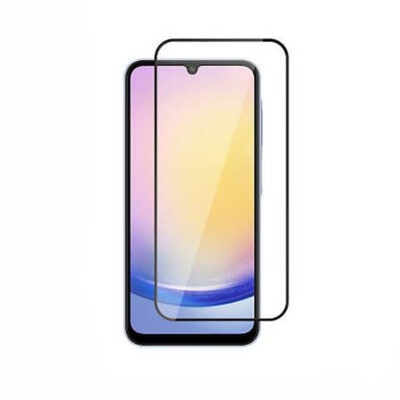 Lexroo Galaxy A25 Kenarları Kırılmaya Dayanıklı Cam Ekran Koruyucu - Siyah