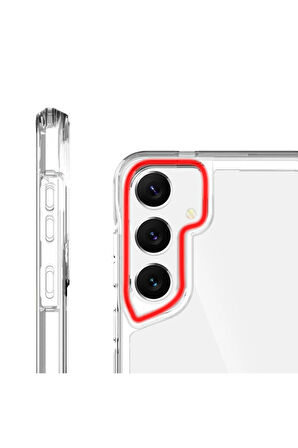 Samsung Galaxy S24 Kılıf Eğimli Kamera Dizayn Sert Şeffaf Silikon