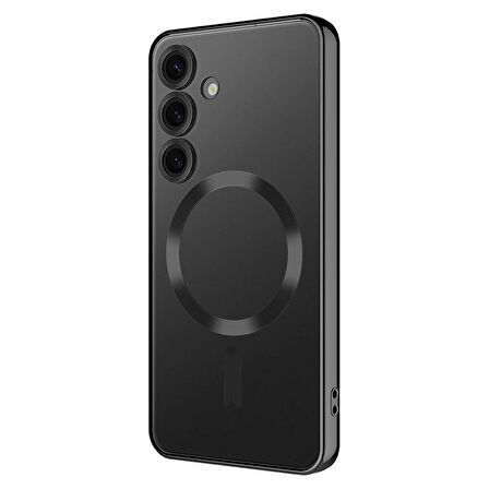 Galaxy S24 Plus Uyumlu Kamera Korumalı Magsafe Wireless Şarj Özellikli Zore Demre Kılıf-Siya