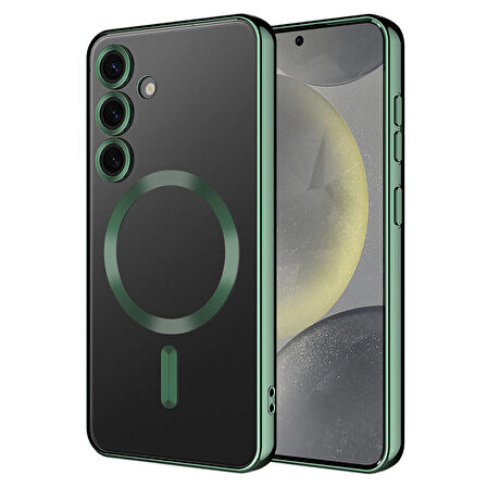 Galaxy S24 Plus Uyumlu Kamera Korumalı Magsafe Wireless Şarj Özellikli Zore Demre Kılıf-Deri