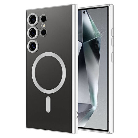 Galaxy S24 Ultra Uyumlu Kamera Korumalı Magsafe Wireless Şarj Özellikli Zore Demre Kılıf-Güm