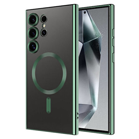 Galaxy S24 Ultra Uyumlu Kamera Korumalı Magsafe Wireless Şarj Özellikli Zore Demre Kılıf-Güm