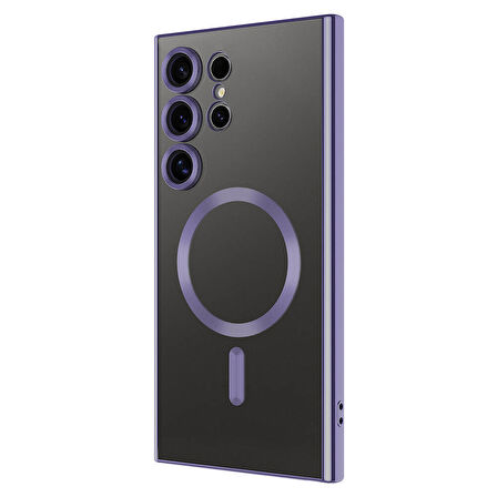 Galaxy S24 Ultra Uyumlu Kamera Korumalı Magsafe Wireless Şarj Özellikli Zore Demre Kılıf-Der