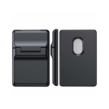 Lexroo CRD- Sade Tasarımlı 2 Hazneli PU Magnetik Standlı Kartlık - Siyah