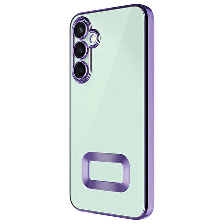 Galaxy A55 Kılıf Kamera Korumalı Logo Gösteren Zore Omega Kapak-Rose Gold