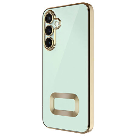 Galaxy A55 Kılıf Kamera Korumalı Logo Gösteren Zore Omega Kapak-Rose Gold