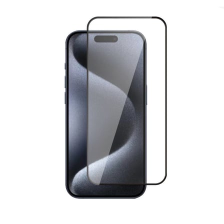 Lexroo iPhone 15 Pro 3D Rika Temperli Cam Ekran Koruyucu - Siyah