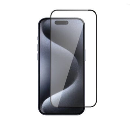 Lexroo iPhone 15 Pro Max 3D Rika Temperli Cam Ekran Koruyucu - Siyah