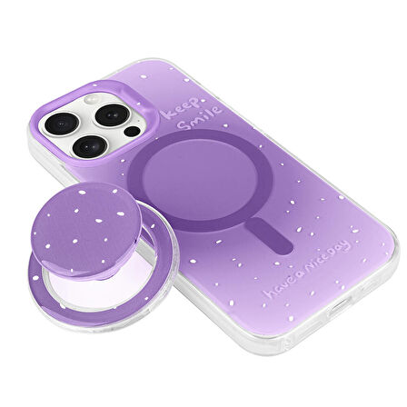 iPhone 15 Pro Zore Magsafe Şarj Özellikli Tak-Çıkar Pop Soketli Zore Tiktok Kılıf-Yeşil