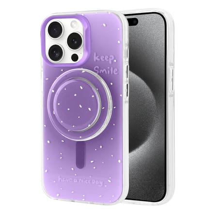 iPhone 15 Pro Max Zore Magsafe Şarj Özellikli Tak-Çıkar Pop Soketli Zore Tiktok Kılıf-Mor
