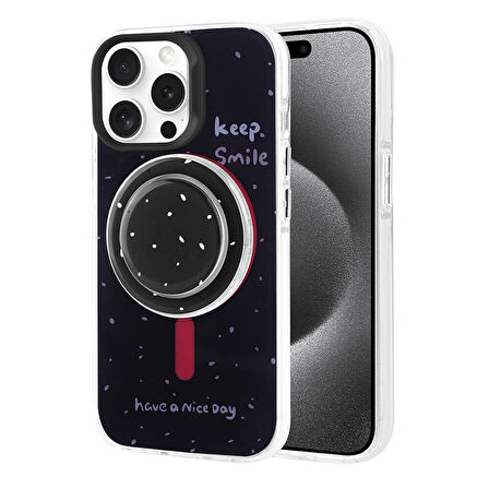 iPhone 15 Pro Max Zore Magsafe Şarj Özellikli Tak-Çıkar Pop Soketli Zore Tiktok Kılıf-Turuncu