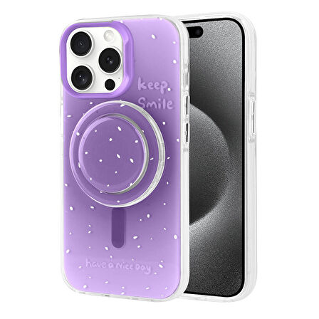 iPhone 15 Pro Max Zore Magsafe Şarj Özellikli Tak-Çıkar Pop Soketli Zore Tiktok Kılıf-Turuncu